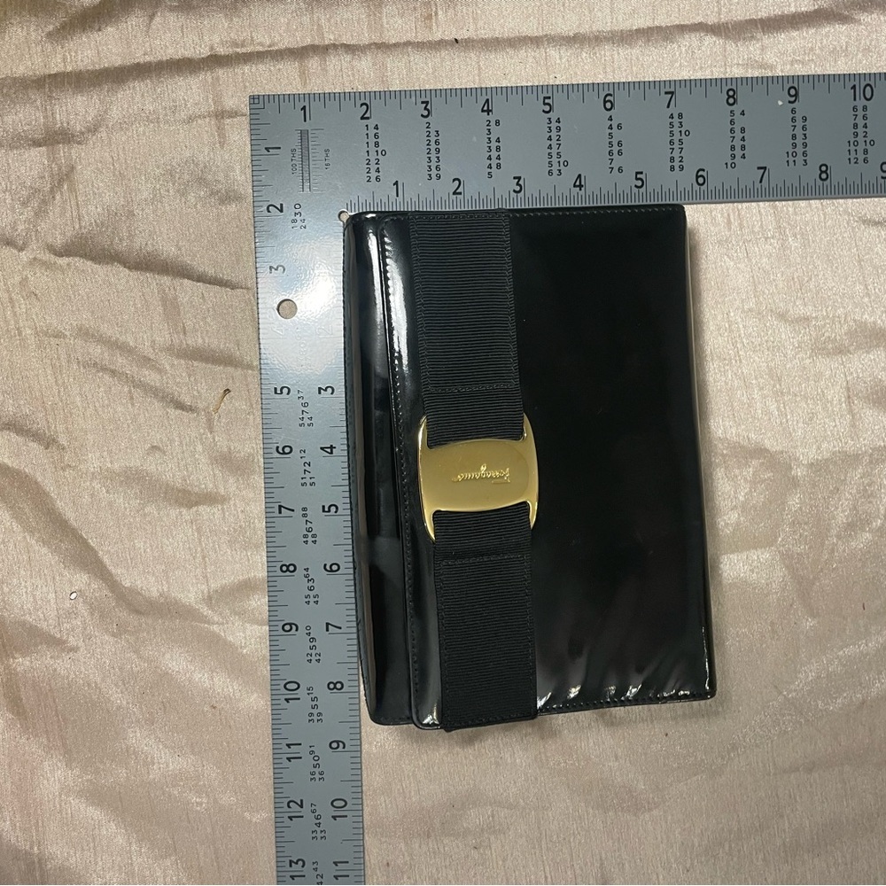 Salvatore Ferragamo Black and Gold Chain Bag Authentic